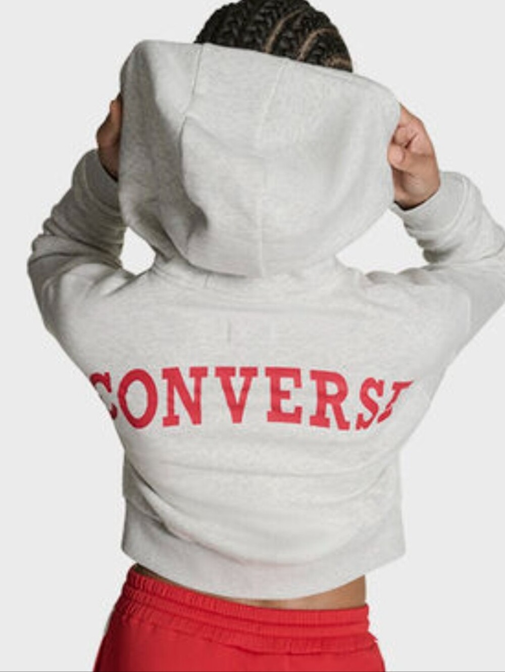 Converse Retro Chuck Taylor Full-Zip Hoodie- Lt Heather Grey